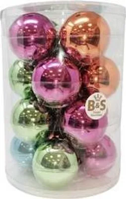 Produktbild von B&S Weihnachtskugeln | Buntmix | 16 Stück | 8xMatt | 8xGlanz | Ø 8 cm | Glas