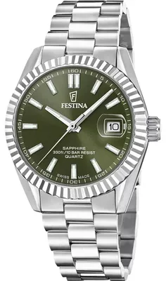 Produktbild von Festina F20084/C Herrenuhr Stahl/Grün mit Saphirglas