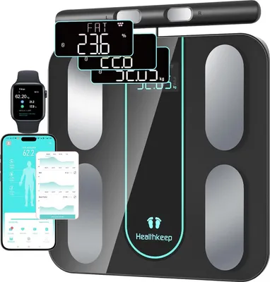 Produktbild von Healthkeep Bodenwaage, für Android und iOS, 180 kg