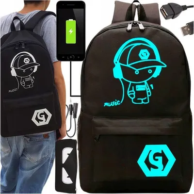 Produktbild von Schulrucksack Jugend Reflektierend & Leuchtend mit USB, Kopfhoereranschluss, Laptopfach 15,6 Zoll, Mehrfaechrig