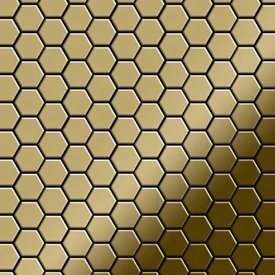 Produktbild von Mosaik Fliese massiv Metall Titan hochglänzend gold 1,6mm stark Honey-Ti-GM