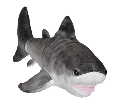 Produktbild von plüschtier Tigerhai junior 30 cm Plüsch grau/weiß