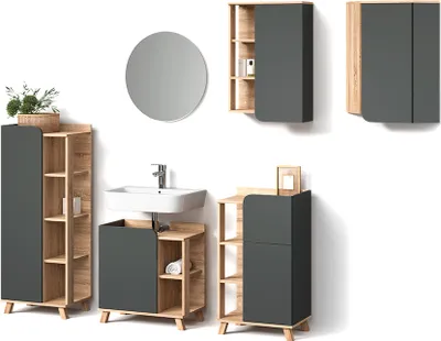 Produktbild von Badmöbel-Set Livinity Marano Anthrazit 6 Teile, Model 53109