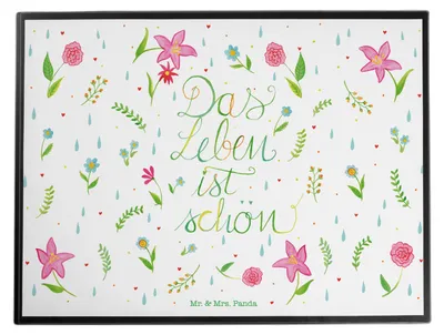Produktbild von Mr. & Mrs. Panda schreibtischunterlage Blumen Leben - Geschenk, Motivation Spruch, über Das, schreibtischunterlagen, Tischunterlage, glücklich sein, Schreibunterlage