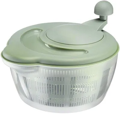 Produktbild von Salatschleuder 5 l, Ø 26 cm, Kunststoff, BPA-frei, transparent mit grünen Akzenten