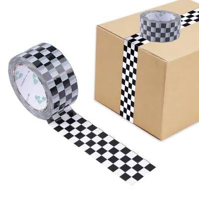 Produktbild von Wasserfeste Verpackungsband mit Karomuster für DIY und Dekoration