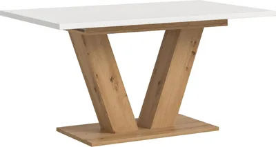 Produktbild von Kulissen-Esstisch >Motion< ausziehbar 190cm, weiß / artisan Eiche Nachbildung - 150/190x76x90cm (BxHxT)