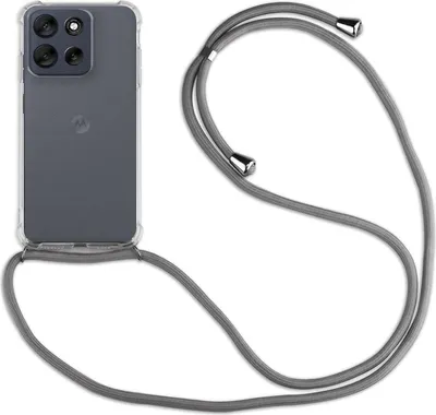 Produktbild von Handykett für Motorola Moto G56 5G Hülle mit Kordel Handyhülle mit Band in Grau