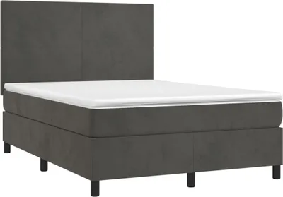 Produktbild von Boxspringbett mit Matratze Dunkelgrau 140x200 cm Samt