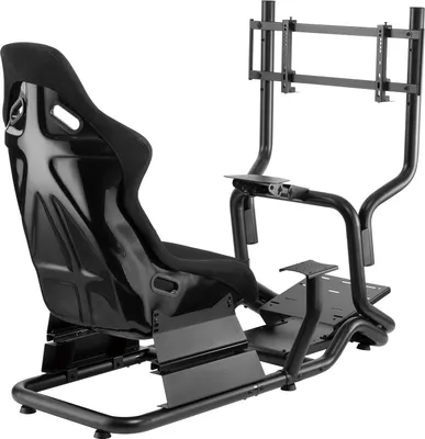 Produktbild von Závodní simulátor Kokpit 3 v 1 Hrací sedačka do 130 kg Držák řadicí páky Stojan na volant Držák na TV do 50" Max. Vesa 400x200 ..
