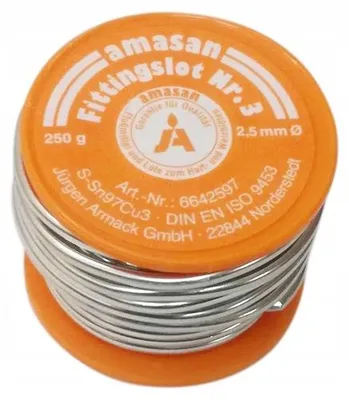 Productafbeelding van Armack zachte lasdraad AMASAN 2,5 mm, 250 gram, voor koperen buizen