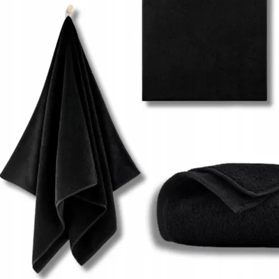 Produktbild von Handtuch - 100% Baumwolle - 500 g/m2 - 30x50 cm - Extra Saugfähig - Schwarz - hohe Grammatur - KIWI2