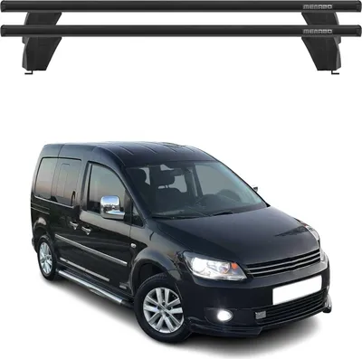 Produktbild von Menabo Dachträger Grundtäger für VW Caddy Life 2010-2015 75kg Alu Schwarz 2 tlg