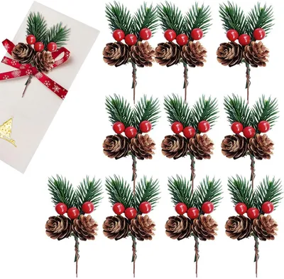 Produktbild von Dekorationszweige für den Weihnachtsbaum – 10 künstliche Zweige für Kränze, Girlanden, Tischdekorationen, Hauseingänge und Partys