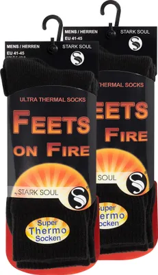 Produktbild von Stark Soul® Thermo Socken  2er Pack FEETS on FIRE 41-45 Schwarz
