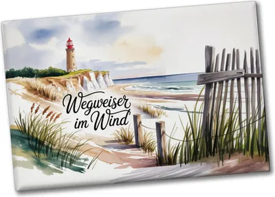 Produktbild von Ostsee Kap Arkona Leuchtturm Souvenir Magnet - Wegweiser im Wind
