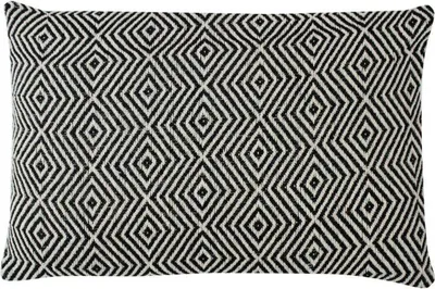 Immagine prodotto di Cuscino etnico con motivo ikat naturale e nero 60x40