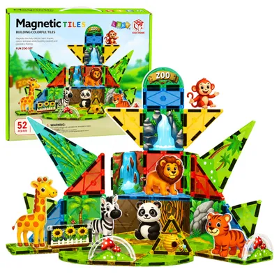 Obrázok produktu pre Magnetické stavebné bloky Divoké zvieratá Jungle Zoo 52 ks.