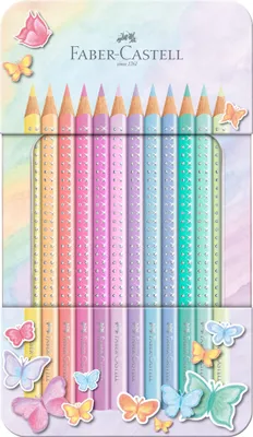 Zdjęcie produktu dla Zestaw kolorowych ołówków Sparkle, 12 pastelowych kolorów, w metalowym etui