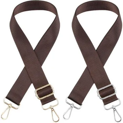Imagen del producto de Correa ajustable para bolsos Ibenzoa® – Fabricada en nylon y lona, longitud de 75 a 145 cm, con mosquetón metálico, costuras reforzadas, disponible en color , marrón y rosa