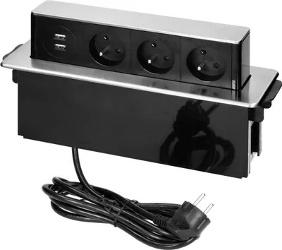 Produktbild von Unterputzsteckdose 3x250V, 2xUSB OR-GM-9009/B-G