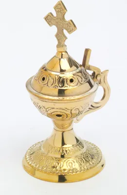 Produktbild von Tisch Rauchfass mit Griff, Räucherschale aus Messing Gold Höhe 14 cm, Innenschale aus Stahl, für Räucherkohle