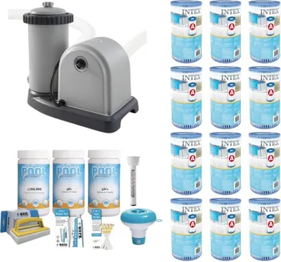 Zdjęcie produktu dla WAYS - Pielęgnacja basenu - Zestaw medium i pompa filtrująca 5678 l/u i 12 filtrów typu A
