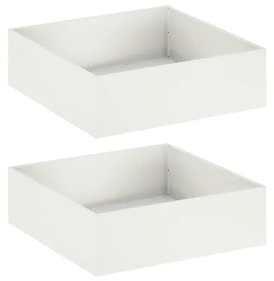 Zdjęcie produktu dla vidaXL Donice ogrodowe, 2 sztuki, białe, 100 x 100 x 30 cm