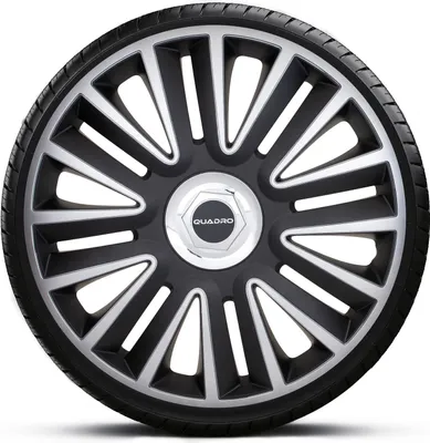Produktbild von Radkappen Radzierblenden EINZELN (1Stück) 14 Zoll QUADRO PRO SILVER BLACK Z461286