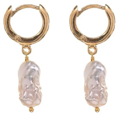 Image de Élégantes boucles d'oreilles plaquées or avec perle baroque AL4683.01.000