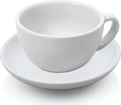 Produktbild von 18x Cappuccino Tasse Obertasse + Untertasse Italia 200 ml weiß, Porzellan