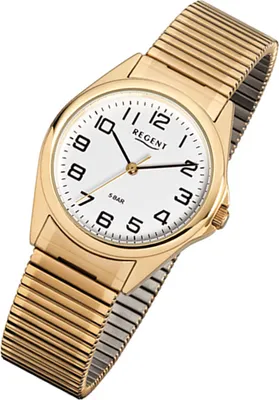 Produktbild von Regent Herrenarmbanduhr Edelstahl Zugband F296