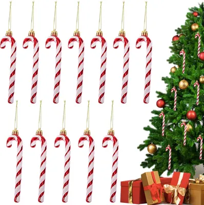 Produktbild von Glitzernde Weihnachtsbaumdekorationen - Rote Weihnachtsdekoration - Set von 12 Stück - 13 cm - Weihnachtsdeko