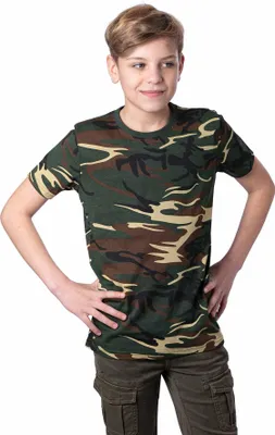 Produktbild von Mivaro Jungen T Shirt Camouflage aus 100% Baumwolle Regular Fit Rundhals Tarnshirt bequem atmungsaktiv robust Kinder Shirt für Freizeit Schule und Sport in Größen 110 bis 168