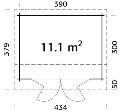 Produktbild von Palmako Gartenhaus Ines 11,1 m² aus Holz Gartenhaus mit 44 mm Wandstärke Holzhaus Fußboden inklusive Blockbohlenhaus 11.7 m² Satteldach