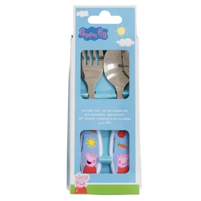 Produktbild von Peppa Pig Kinderbesteck Set 2-teilig Löffel & Gabel mit Motivgriffen