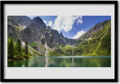 Produktbild von Bild 70x50 MDF-Rahmen Wandkunst Mountain Lake Landschaft