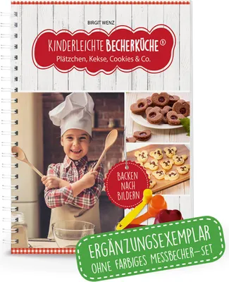 A collage of images showing a child in a chef's hat, cookies, and baking utensils, with text overlays.