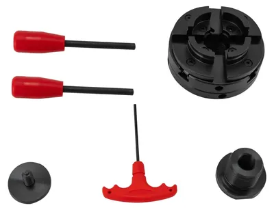 Produktbild von 4-Backen-Drehfutter - Selbstzentrierendes Vierbackenfutter - M33 x 3,5 mm - Spannbereich 39–76 mm - 45-Stahl - Manuell - Schwarz