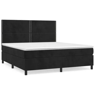 Obrázek produktu pro vidaXL Postel Boxspring s matrací černá 160x200 cm Velvet