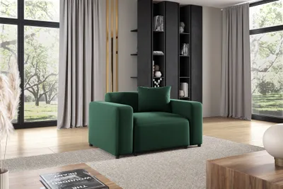 Produktbild von Sessel Designersessel MEGAN in Stoff Salvador Dunkelgrün