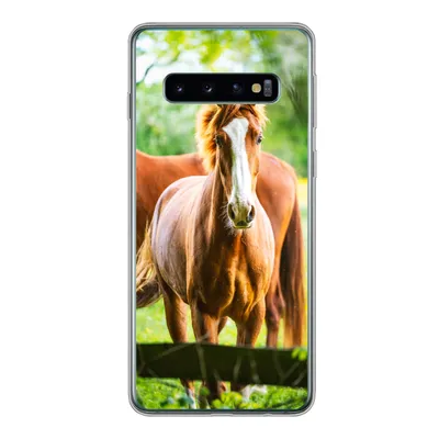 Produktbild von MuchoWow® Handyhülle Schutzhülle Hülle für Samsung Galaxy S10 Pferde - Licht - Wiese Silikon Softcase Handy Hülle - Handytasche