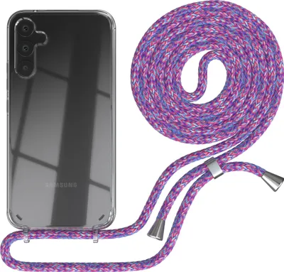 Produktbild von EAZY CASE Handykette kompatibel mit Samsung Galaxy A34, Handyhülle mit Umhängeband, Handykordel, Schutzhülle Clear, Band in Bunt