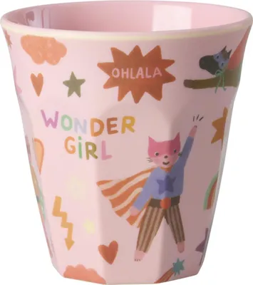 Produktbild von Rice Melamin Medium Becher  - Super Hero Rosa 250ml