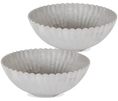 Image de Petites jardinières décoratives pour l'extérieur rondes grises Ø 16 cm