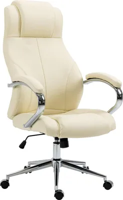 Immagine prodotto di Sedia da ufficio ergonomica, sedia direzionale, sedia imbottita per coniugi - Design senza tempo | Colore: crema