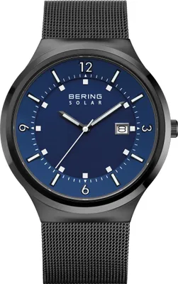 Produktbild von Bering Herren Uhr Armbanduhr Edelstahl schwarz 14442-227 Solar