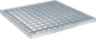Image de vidaXL Grille argent 40 x 40 x 2 cm Acier galvanisé à chaud