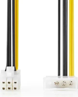 Zdjęcie produktu dla Nedis CCGP74060VA015, 0,15 m, PCI-E (6-pin), Molex (4-pin), Męska, Męska, Prosty
