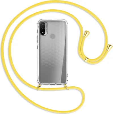 Produktbild von Handykette Backcover-Schutzhülle mit Band (Metall goldfarben) für Motorola Moto E20 (XT2155) - gelb